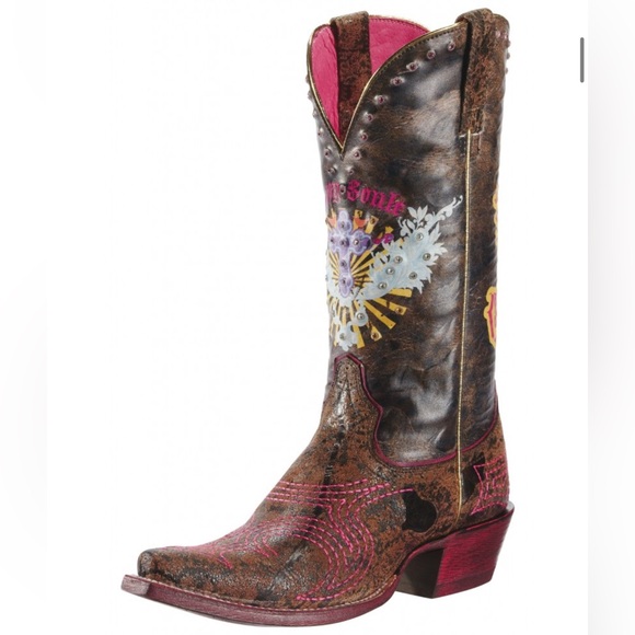 ARIAT Rare Gypsy Soule Collection Limited Edition Pink & Sassy Crystal Size 7,5 - Picture 3 of 17